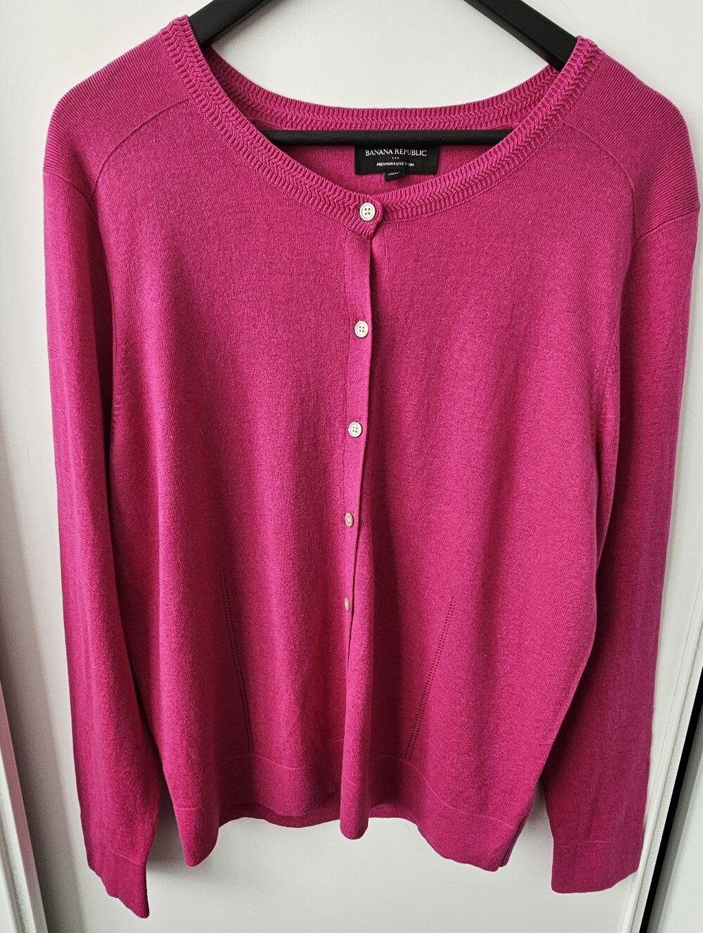 Banana Republic Pink Button Down Cotton Wool Cashmere Blend Cardigan Size XL